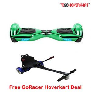 Chrome Green 6.5 Hoverboard Segway and free go racer hoverkart